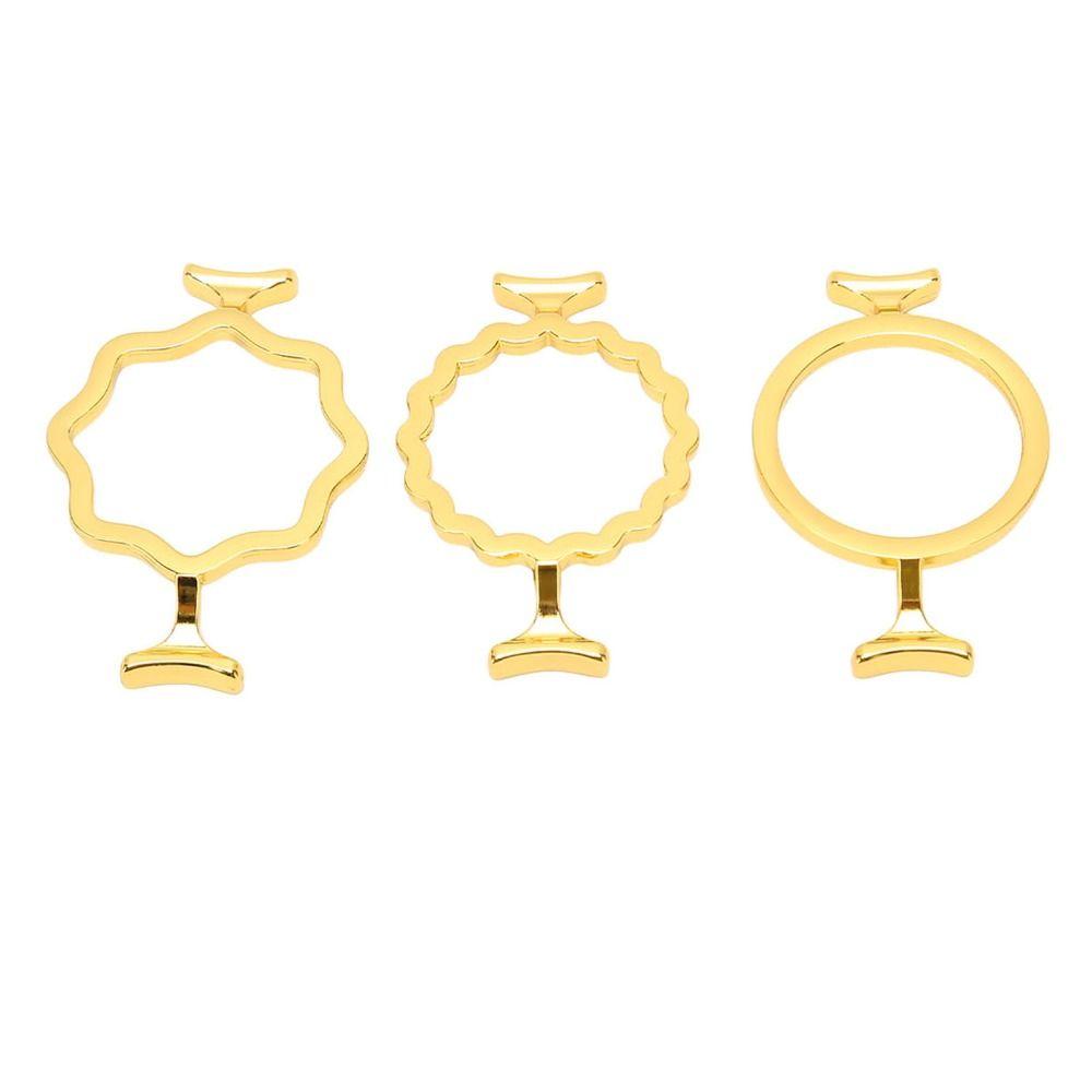 3Pcs Gold Wax Seal Stamp Rings 3 Shapes Wax Seal Stamp Mold Durable Wax Seal Rings  Document Sealing