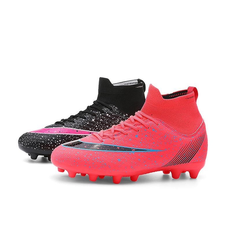 New children's football shoes men's broken nails ag long and short nails TF female students flat-bottomed artificial flat high-top sneakers