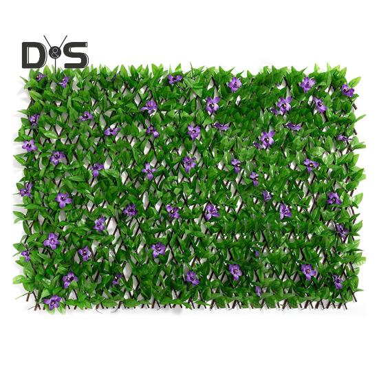 Expanding Garden Flower Trellis Panels Artificial Plants Realistic Looking Bright Color UV-Resistant Fence Screening Fake Plants