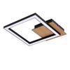 Plafonnier LED Carré en Bois Noir NETTLIFE - 1 Cadre Blanc Chaud 3000 K, Design Moderne pour Salon Chambre Salle à manger Cuisine