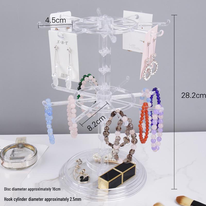 Вращающийся органайзер для ювелирных изделий: Подставка для серег и держатель для ожерелий