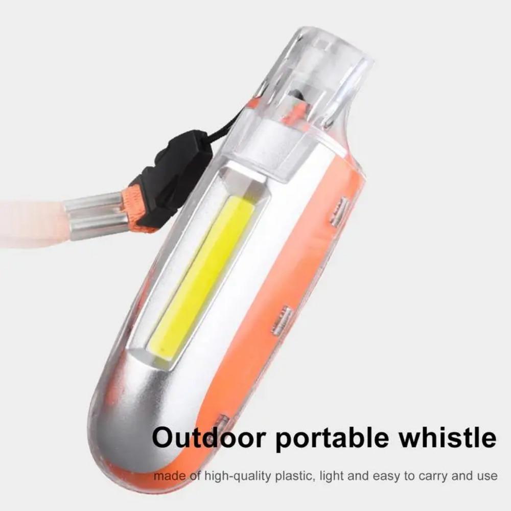 Security Whistle LED Flashlight USB Rechargeable Portable Flashlight with 3 Modes COB Whistle Torch Outdoor Safety Warning Light