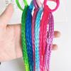 1 st Vackra Flickor Ljusa Flerfärgade Peruker Hårband med Hästsvans Gummiband Hårband Huvudbonader Barn Håraccessoarer Hårprydnad