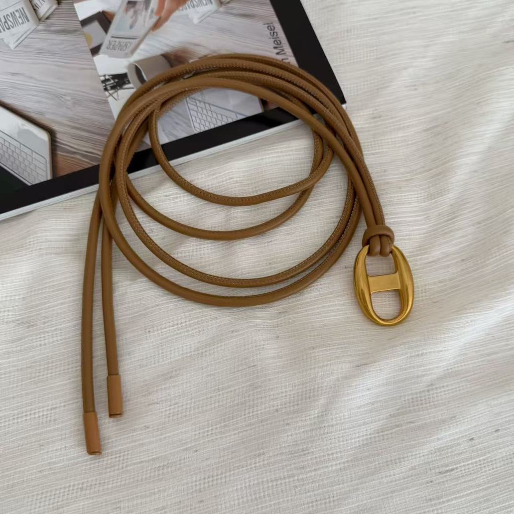 Minimalist Soft Waist Belt For Ladies With Adjustable Tie Closure For Outerwear