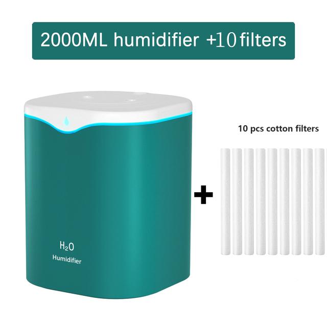 Air Humidifier Double Nozzle 2l Essential Oil Aroma Diffuser With Coloful Led Light Ultrasonic Humidifiers Aromatherapy Diffuser