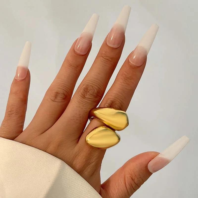 Fashion Metal Irregular Twisted Rings for Women Simple Gold Color Opening Adjustable Wrinkled Finger Rings Jewelry Party Gifts
