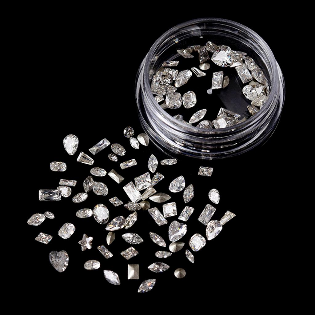 50Pcs Flatback Nail Rhinestones Mini Diamond Nail Charms 3D Crystal Gems Jewelry DIY Manicure Nail Decoration Part