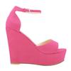 Women Sandals Sexy 12cm Peep Toe Ankle Strap Platform Wedge High Heels Sandals Party Red Wedding Dress Ladies Shoes