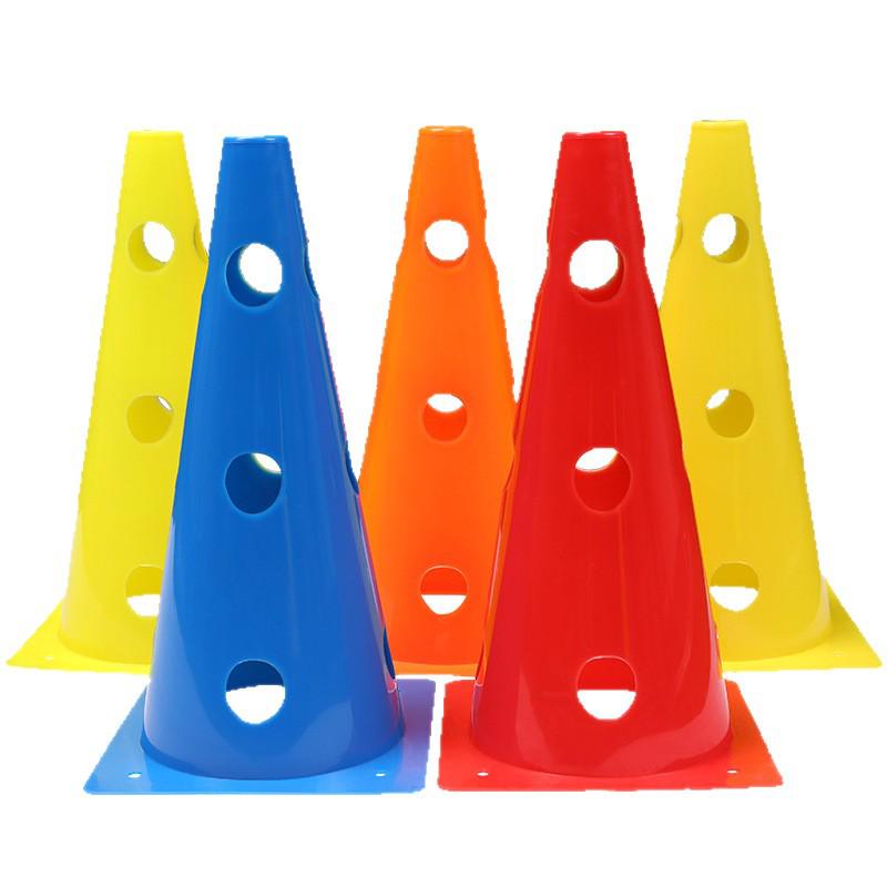 32CM quadratischer Boden-Eimer mit Logo und Löchern – Multifunktionales Fußballtrainings-Hindernis