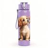 1PZ Adorabile Cucciolo di Cane 750ml Colore Plastica Borraccia Sportiva Anti-perdita Tappo a Flip con Cannuccia Adatta per Sport Ufficio Uso Domestico
