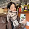 Autumn and Winter Advanced Sense Contrasting Color Series Retro Plaid Scarf Couple Model Student Korean Version Warm Plaid Scarf Versatile