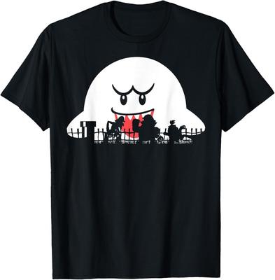 Super Mario Boo Süßes oder Saures Halloween Silhouette T-Shirt