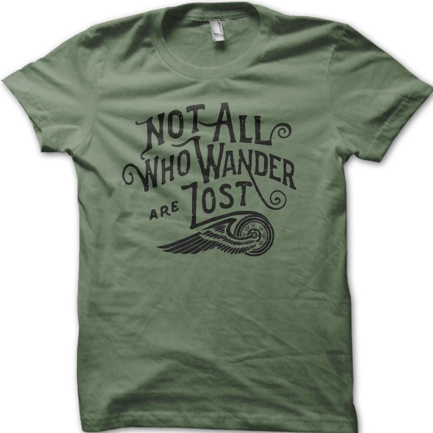 Не все, кто скитается, потеряны Мотоциклетная Классическая Винтажная Байкерская Футболка 06126 4XL