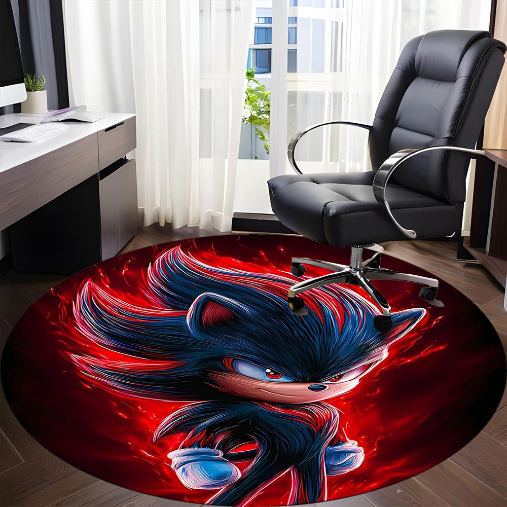 1pc Sonic Redesign Office Round Area Rug, Under Office Chairs Bedroom Living Room Home Decor a1022350