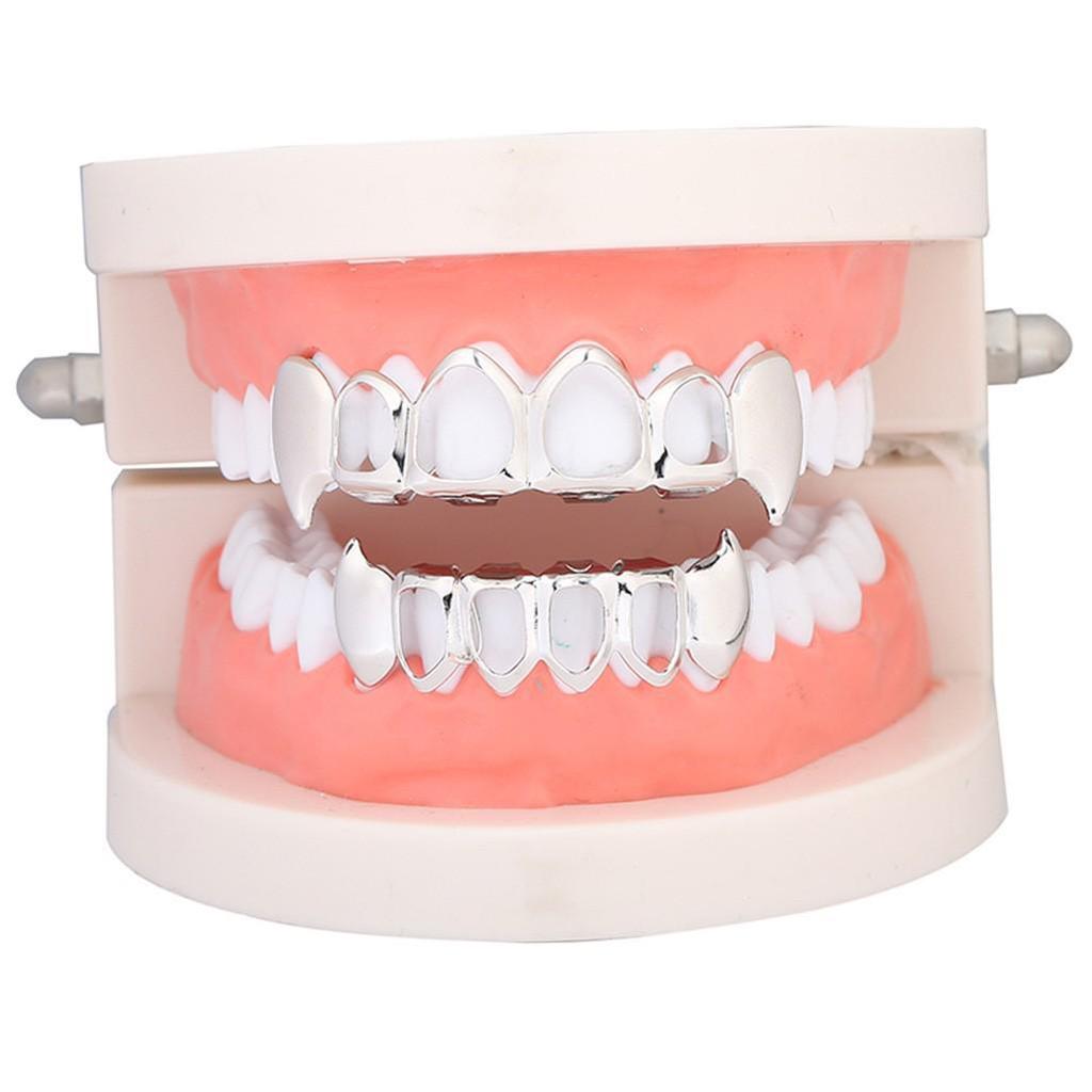 Hip Hop Vampire Fang Grillz - Hollow Out Cosplay Mouthguard for Halloween