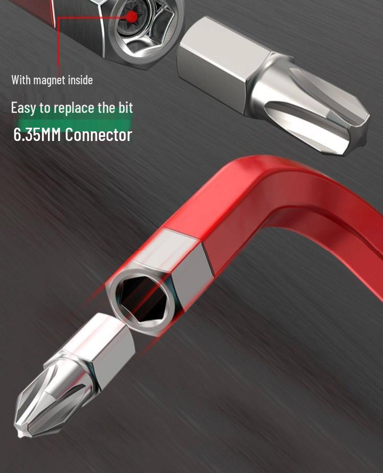 Old A 9-Piece Magnetic L-Shaped Hex Key Set with S2 Torx Inner Hex Screwdrivers
