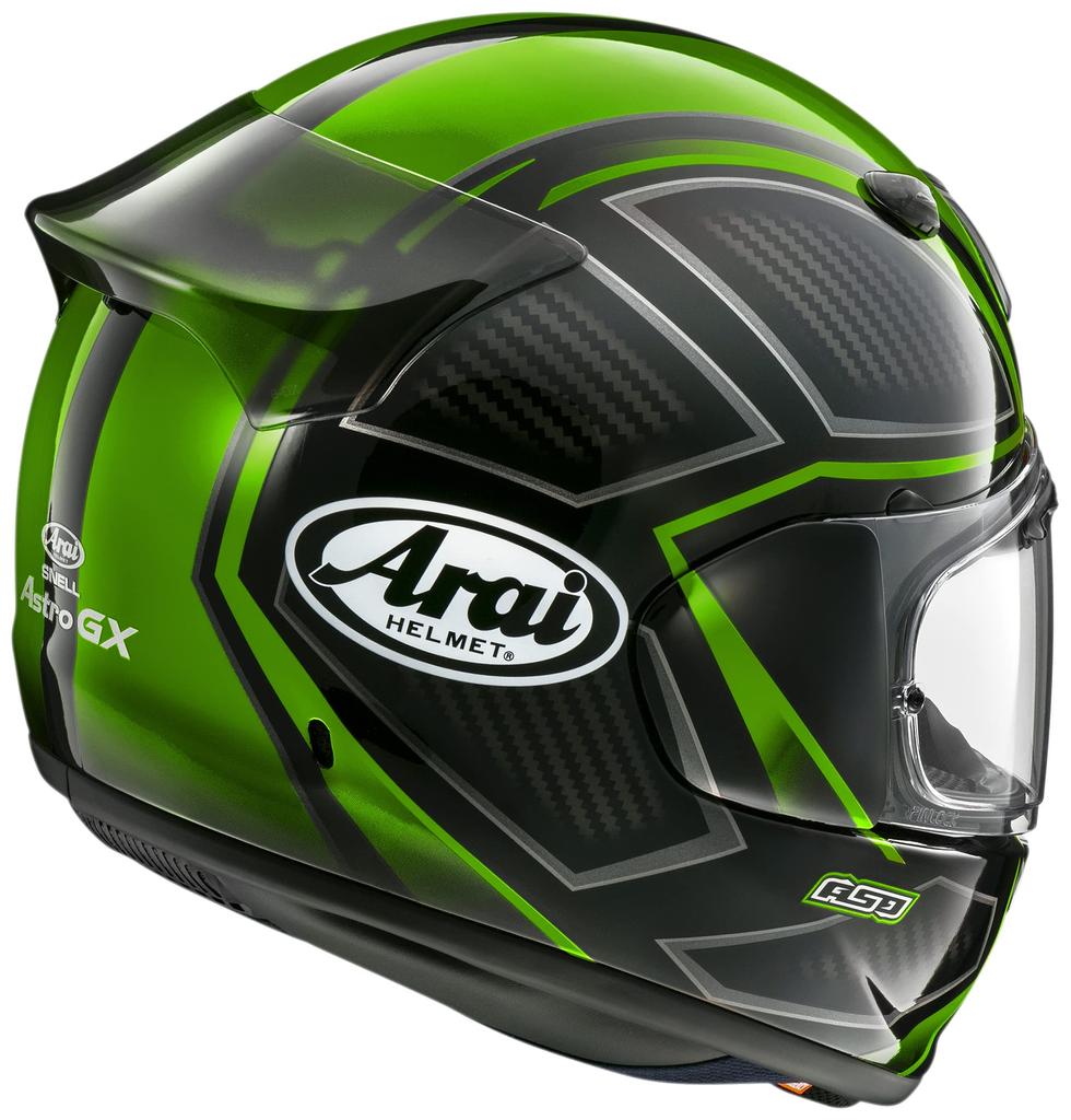 Arai ASTRO GX SPINE Full Face Motorcycle Helmet, Green, 57-58cm