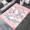 Office Rug Hello Kitty, Rainbow Fantasy Anti-Slip Rug, Machine Washable for Living Room, Bedroom, Office, Multiple Sizes, Bedroom Mat, Decorative Mat,