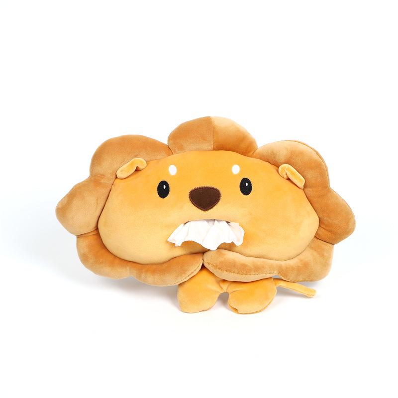 Cartoon Plush Car Tissue Box: Multi-functional Seat Back & Armrest Holder