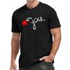 European Sizes Love You Print Men's Round Neck Short Sleeve Tee Fashion Regular Fit T-Shirt Top For Spring Summer Holiday Leisure Vacation