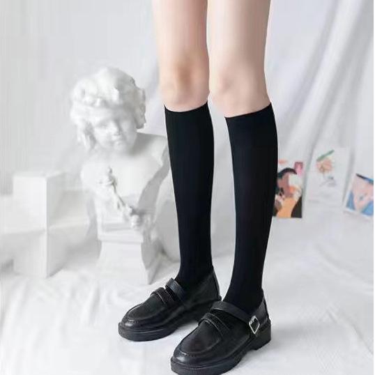 Socks Women'S Summer Thin Stockings Micro-Pressure Calf Socks Thin Leg Jk Knee Socks Black And White Stockings Zhuji Socks