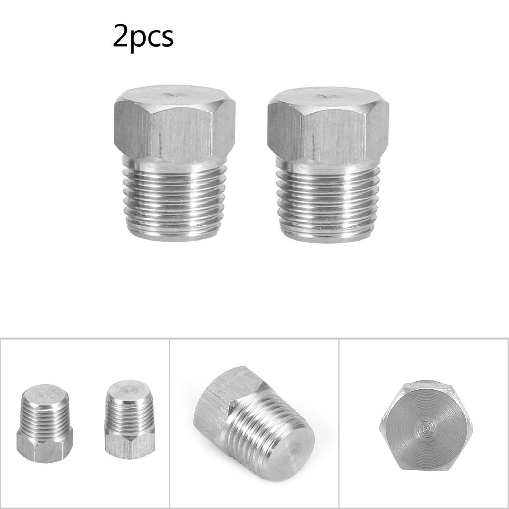 Male Thread Stainless Steel Pipe Countersunk Plug Hex Head Socket Pipe Fittings(PT1 8 2PCS)