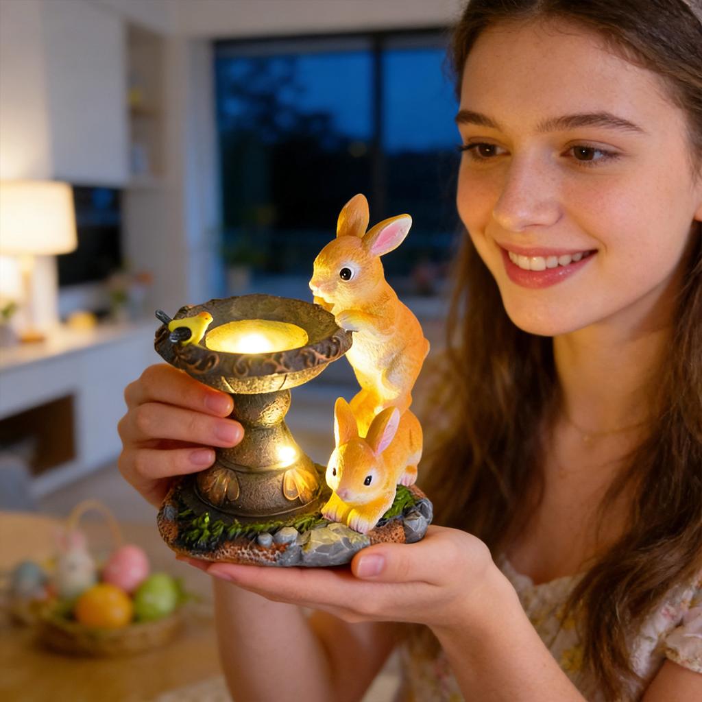 Solar-powered Resin Ornaments,  Animal Statues, Handicrafts, Garden And Courtyard Decorative Ambient Lighting.