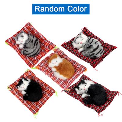 Car Ornaments Dashboard Decoration Cute Simulation Sleeping Cats Gift For Children Kids Lovely Plush Kittens
