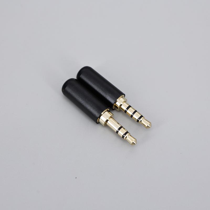 3.5mm Audio Jack Male Connector 3 4 Pole 3.5 Adapter Headphone Plug Earphone Repair Black Cable Solder Wire DIY AUX