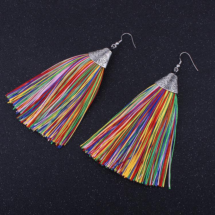 Bohemian Long Red Necklace Set, Ethnic Performance Earrings, Yunnan Seaside Travel Accessories Women