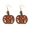 Colorful Pumpkin Eyecatching Earrings Wooden Festive Jewelry For Fall Celebrations