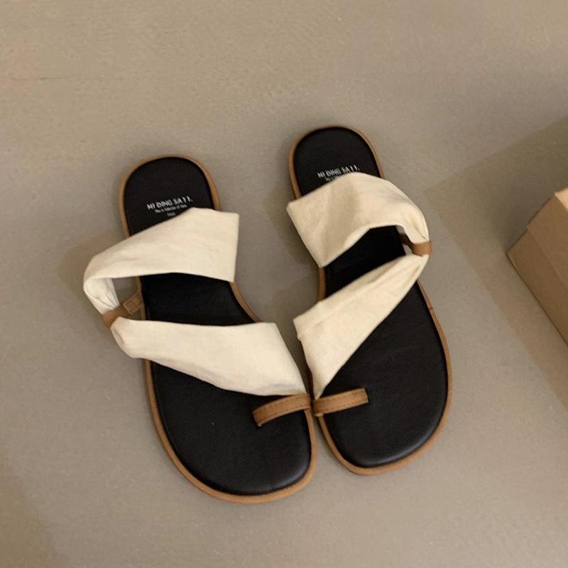 

Сяосянфэн женские шлепанцы женская летняя обувь новая корейская версия французские сказочные сандалии на плоской подошве для путешествий приморские пляжные туфли 40