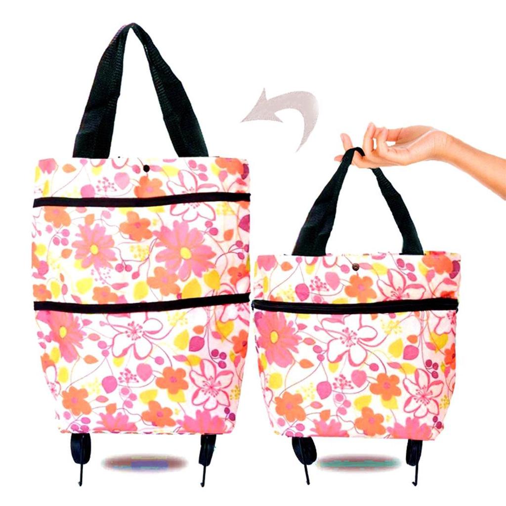 Foldable Wheeled Shopping Bag – Fashionable, Lightweight, & Customizable LOGO Option
