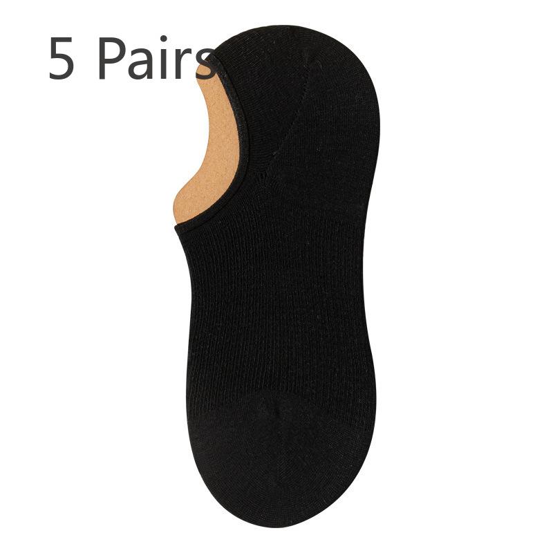 5 Pairs of Women's Summer Ultra Thin Shallow Mouth and 7A Antibacterial Deodorant Invisible Socks