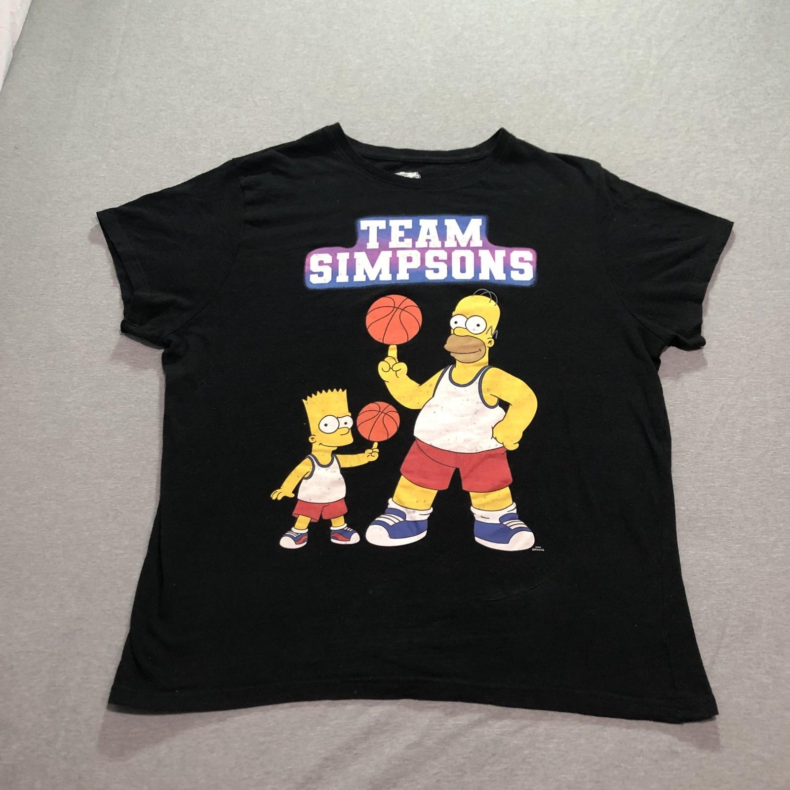 The Simpsons T Shirt Women s XL Graphic Print Team Simpsons Basketball Black Tee S