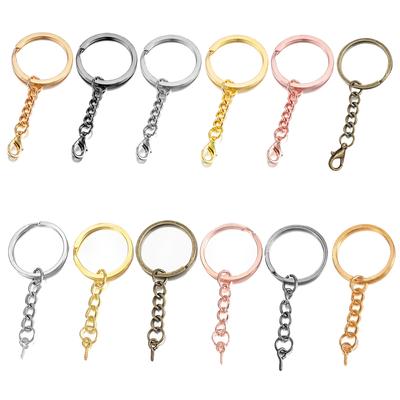 10/20pcs 25 28 30mm Screw Eye Pin Key Chain Key Ring With Eye Screws Round Split Keyrings For DIY Jewelry Making Accessories