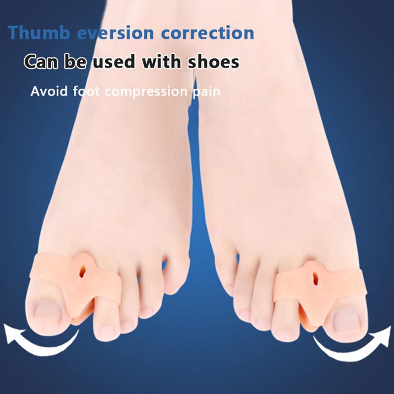 2Pcs Silicone Gel Double Ring Thumb Corrector Bunion Foot Toe  Protector Separator Finger Straightener Adjuster