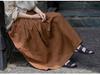 Women's Retro Cotton-Linen Elastic Waist Pleated Skirt - Summer 2023