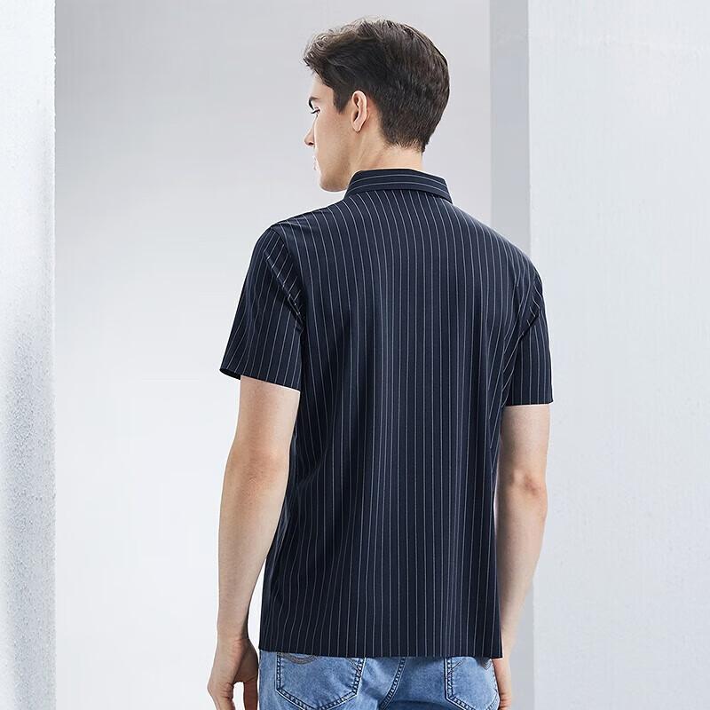 Мужская полосатая футболка-поло Qipai из смешанного шелка M