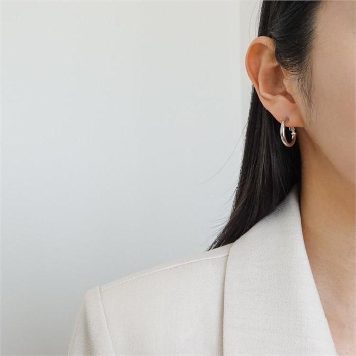 [Pretty] Simple Donut Ring Earrings (8780693)