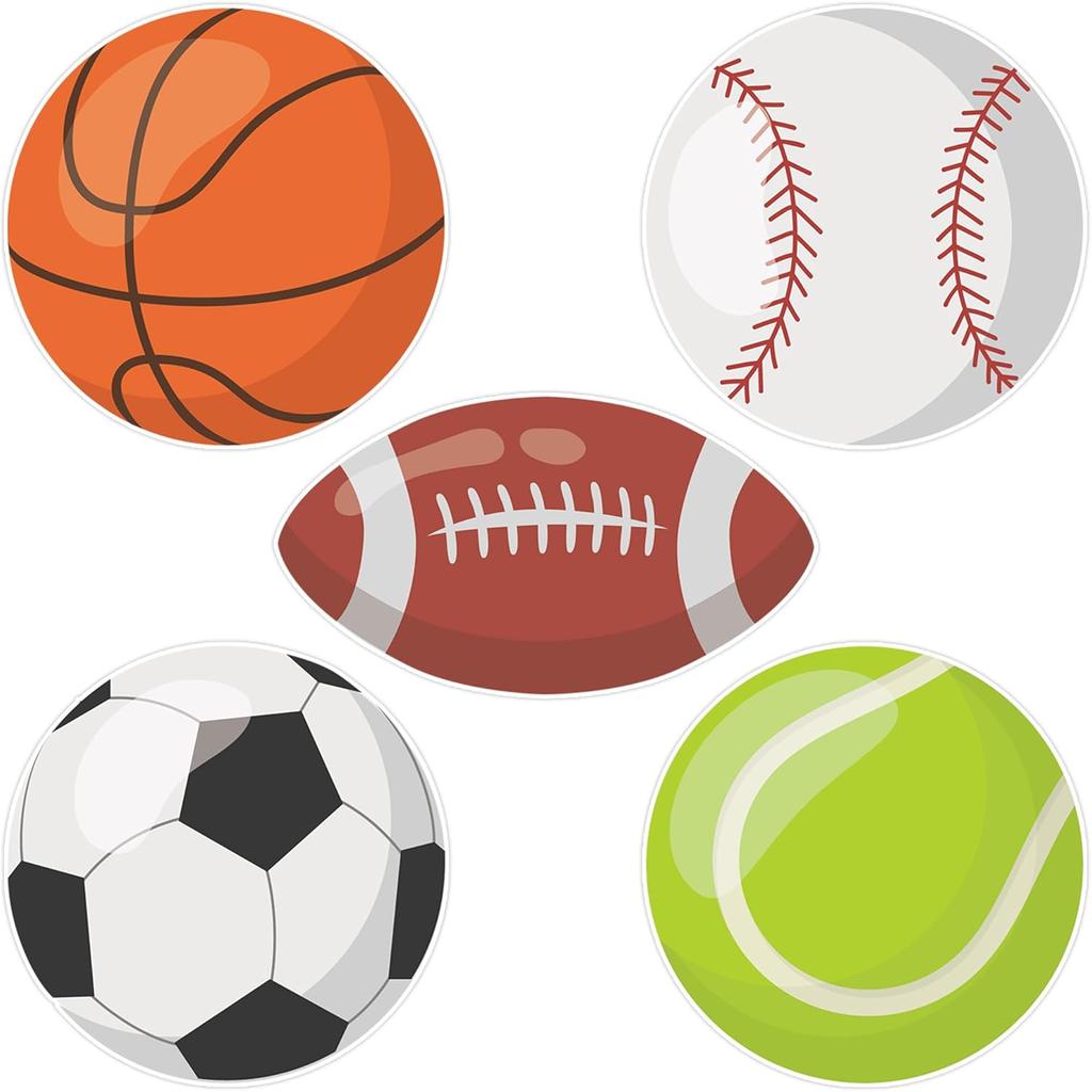 50 PCS Basketball Cutouts for Bulletin Board Decorations, Basketball Paper Cut-Outs for Classroom Bulletin Board School Office Wall Decor Sport Theme