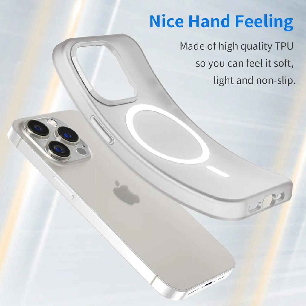 Magnetic Phone Case For iPhone 14 Pro Max Matte Magnetic Protective Cover