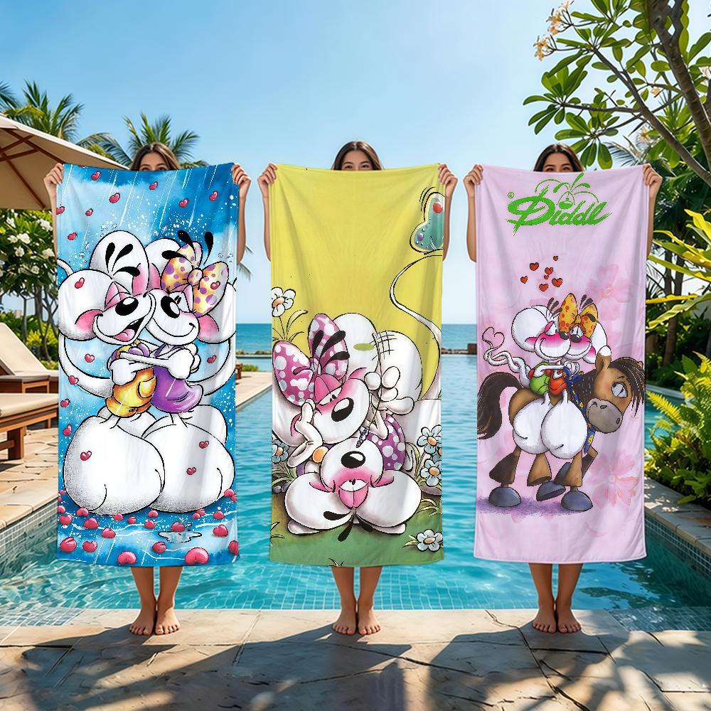 Cartoon D-Diddl Rat Towel Beach Towel Oversized Quick Dry Towel Absorbent Soft Swim Beach Towels for Men Women