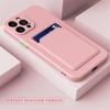 Wallet Card Slot Holder Case For iPhone 16 Plus 15 Pro Max 14 Pro 13 12 11 Soft Candy Color Shockproof TPU Slim Matte Back Cover