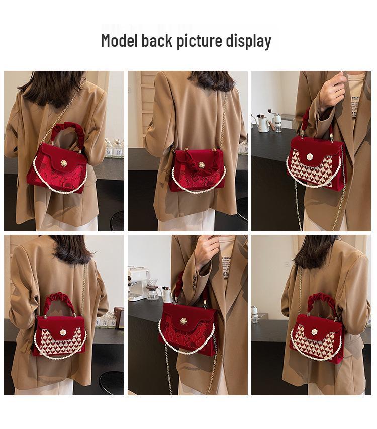 Women's Luxury Red Bridal Handbag - Bridesmaid & Bride Wedding Clutch