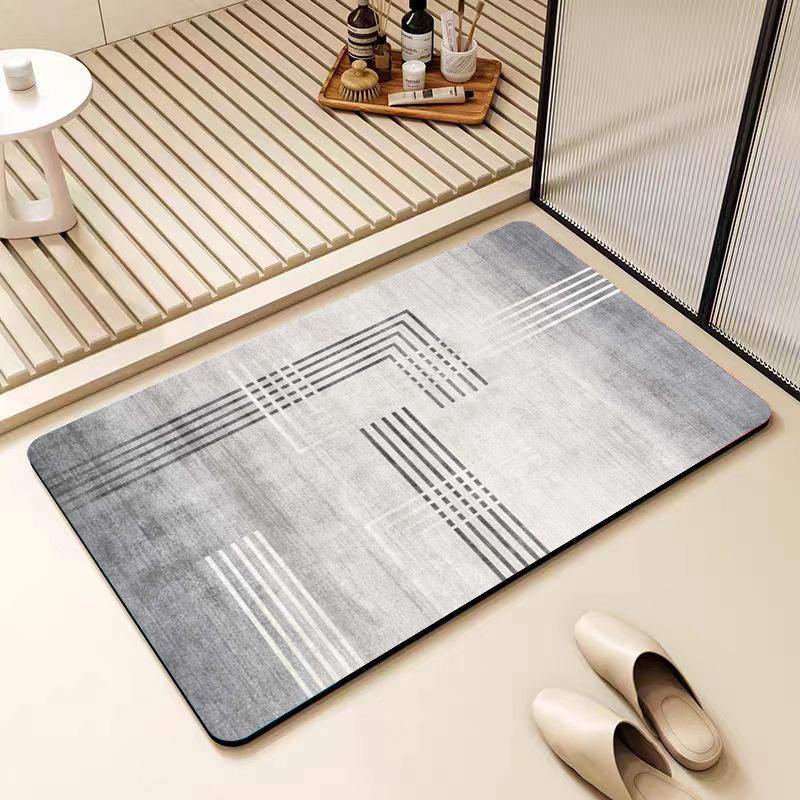 Alfombrilla nórdica sencilla de diatomeas para baño, antideslizante, absorbente para puerta de baño