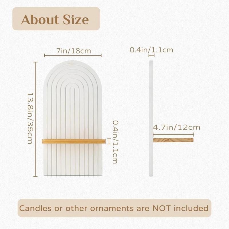 Minimalists White Wood Shelf for Modern Home Decors, Wood Floating Shelf Multipurpose Plant and Candle Display,