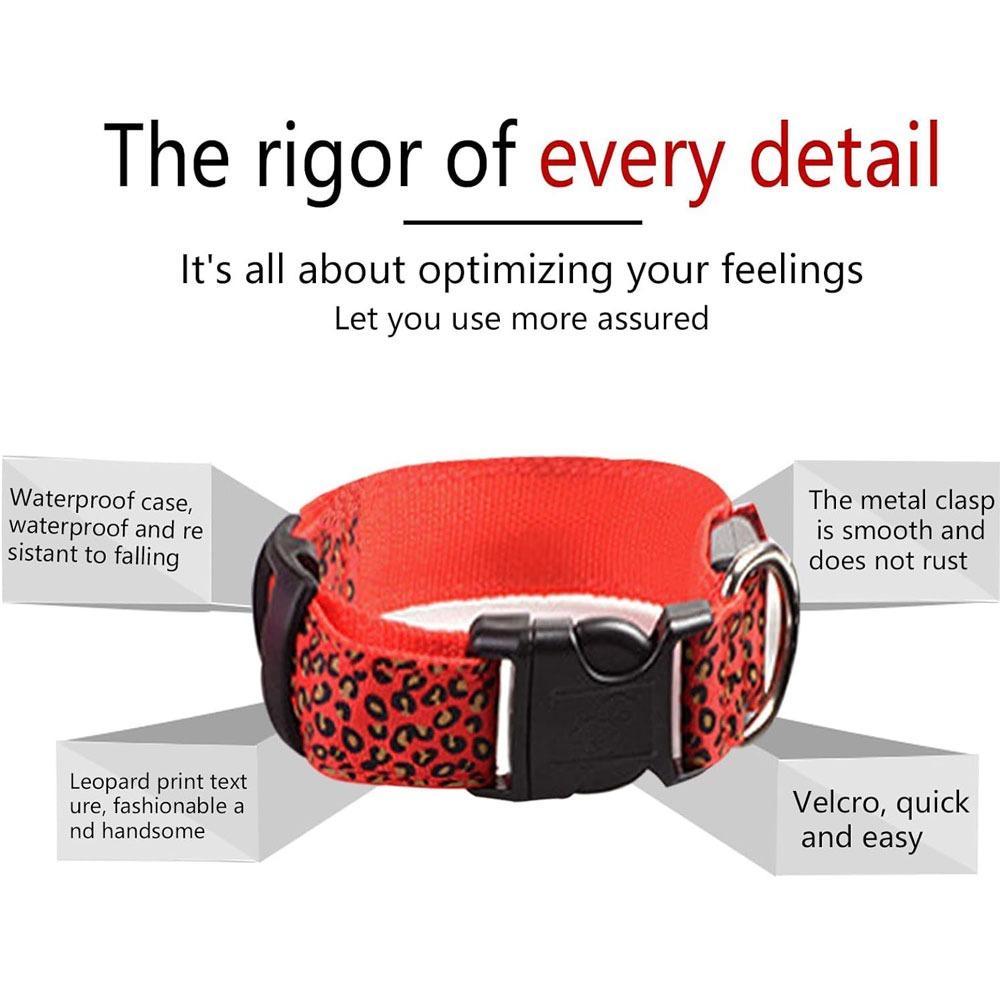 LED Hundehalsbånd Anti-Tapt Nylon Hundehalsbånd Personlig Kjæledyrhalsbånd for Stonego Liten Medium Stor Kjæledyr