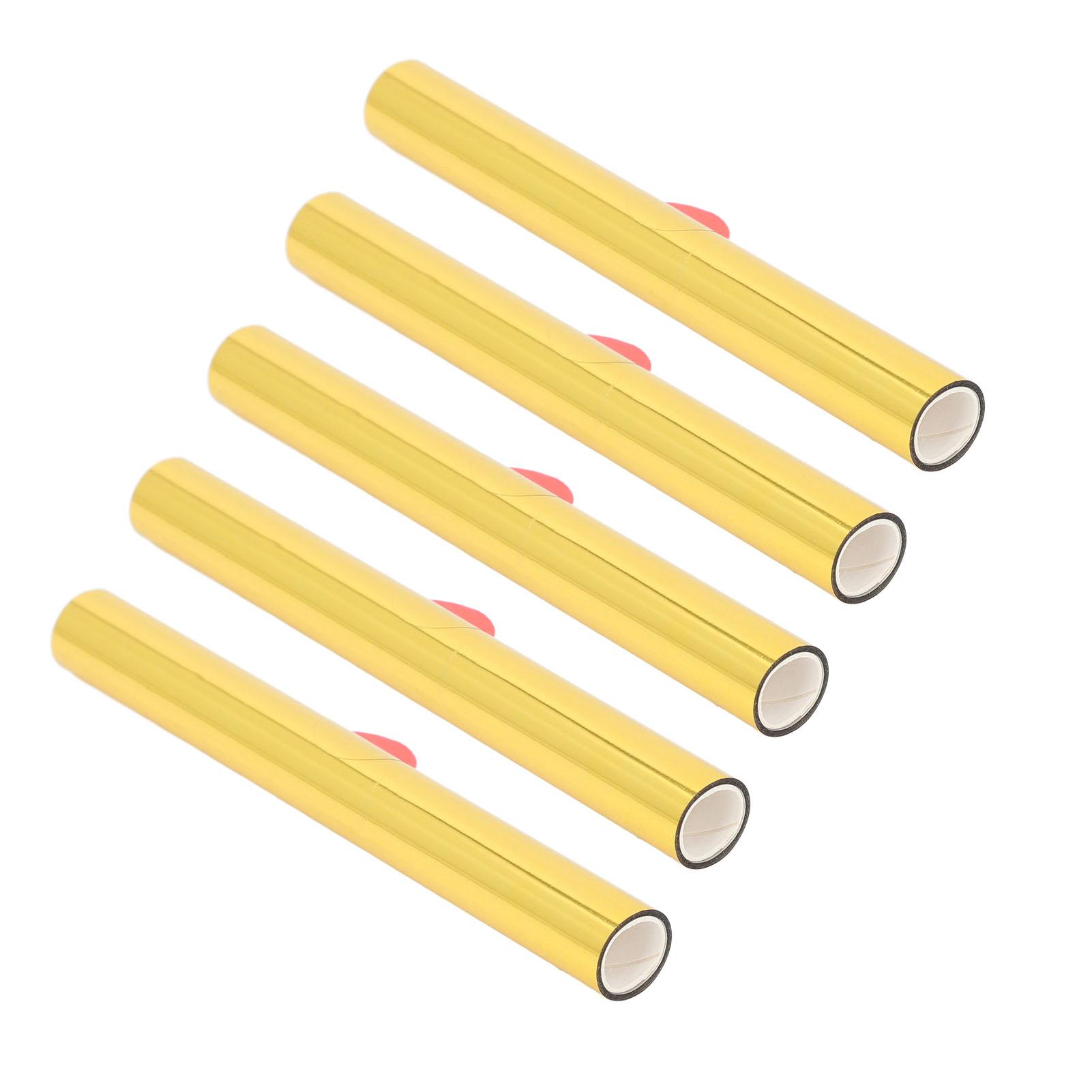 

5 рулонов фольги для горячего тиснения Термопереносная бумага PU PET Искусство и ремесла Фольга для тиснения Рулон 3 метра