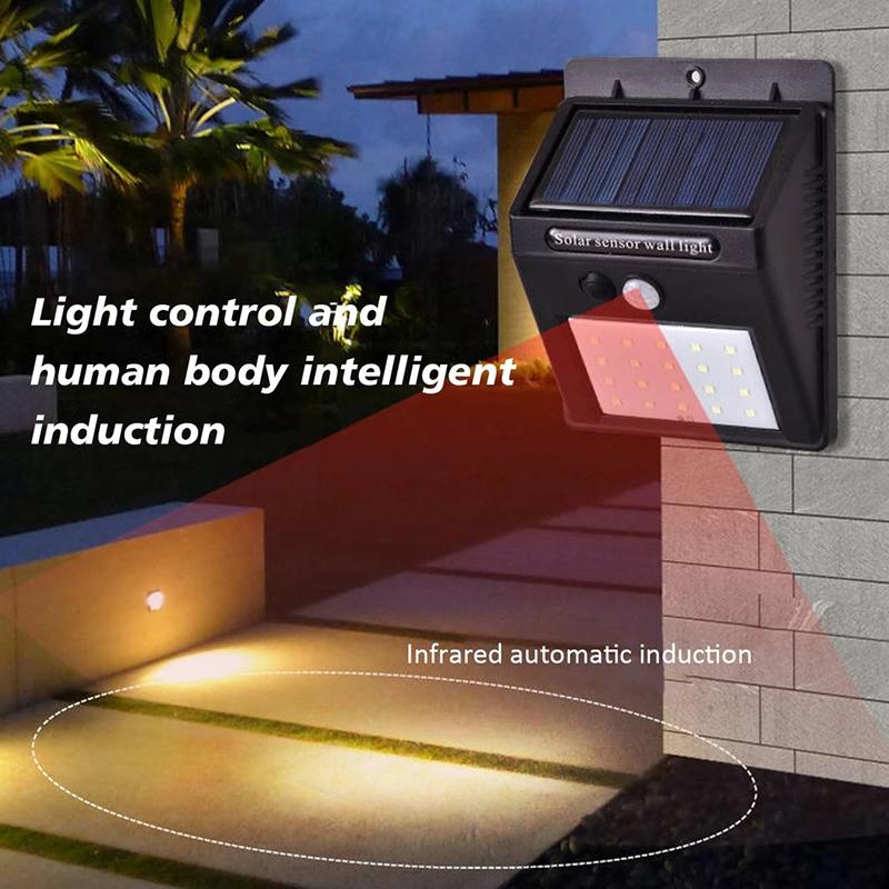 30 LED Solar Motion Sensor Wall Light IP65 Waterproof Outdoor Security Lighting Wireless Garden Courtyard Pathway Decoration